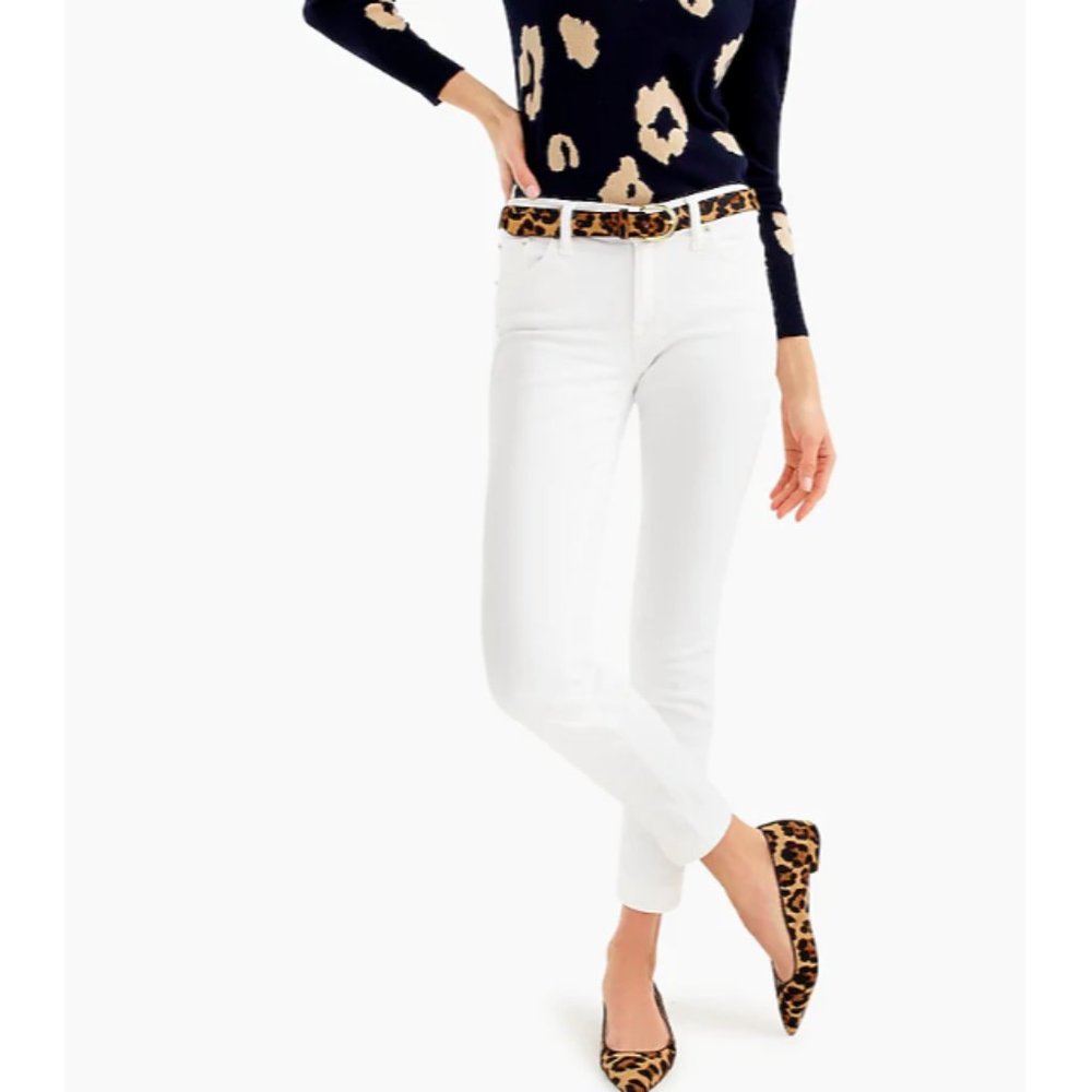 J.Crew Women's $110 8" Toothpick Jean in White Size 25 NWT 09355